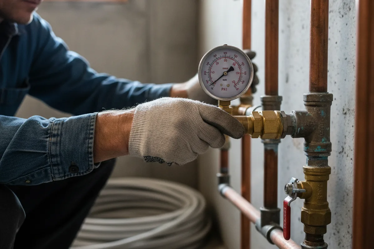 Pressure testing a repaired line during Water Line Repair in Richfield